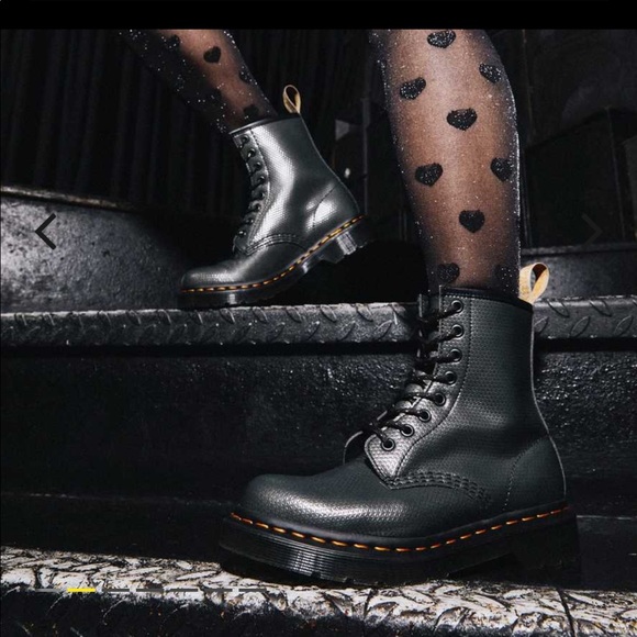 Dr. Martens Shoes - Dr Martens VEGAN 1460 METALLIC EMBOSS LACE UP BOOTS - NO BOX